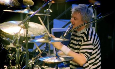 Roger Taylor performing 'Seven Seas Of Rhye' at Budapest Nepstadion 1986 - Photo courtesy of Queen Productions Ltd