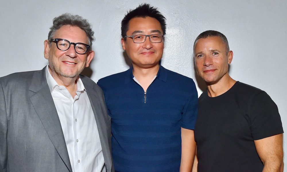 Sir Lucien Grainge, Timothy Xu (center) and Adam Granite - Photo courtesy of Universal Music Group